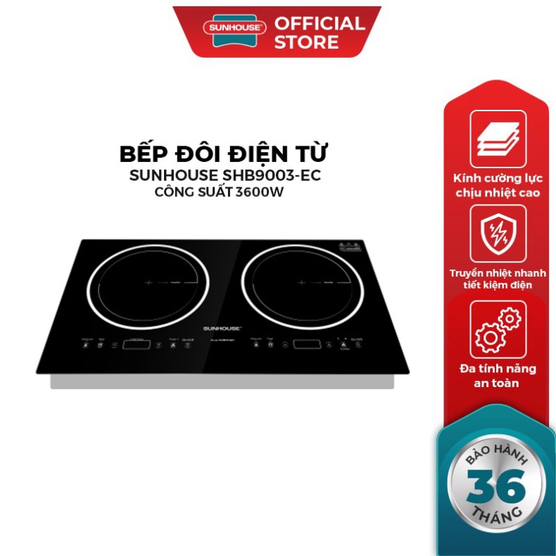 Bếp từ đôi Sunhouse SHB9003-EC 70cm - Bếp từ âm chất lượng cao