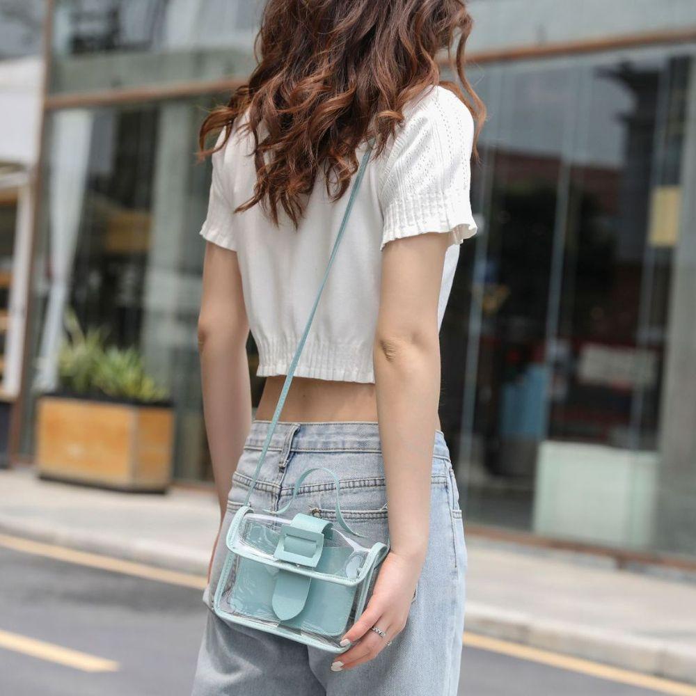 Túi Đeo Chéo Mini Hình Vuông Trong Suốt Thiết Kế Tinh Tế Thời Trang Cho Nữ