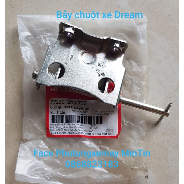 Cụm gài chốt khóa yên xe  lắp xe Dream chính hãng Honda