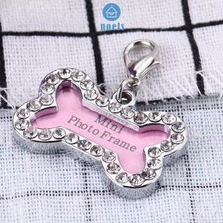 Pet Cat Dog ID Tags Customized Personalized Bone Shaped Alloy Crystal Tag♥noel✧Home living