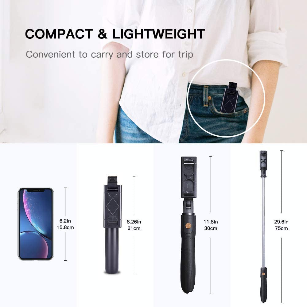 Gậy Chụp Ảnh Selfie 3 Trong 1 Kết Nối Bluetooth Cho Iphone Ios Android | BigBuy360 - bigbuy360.vn