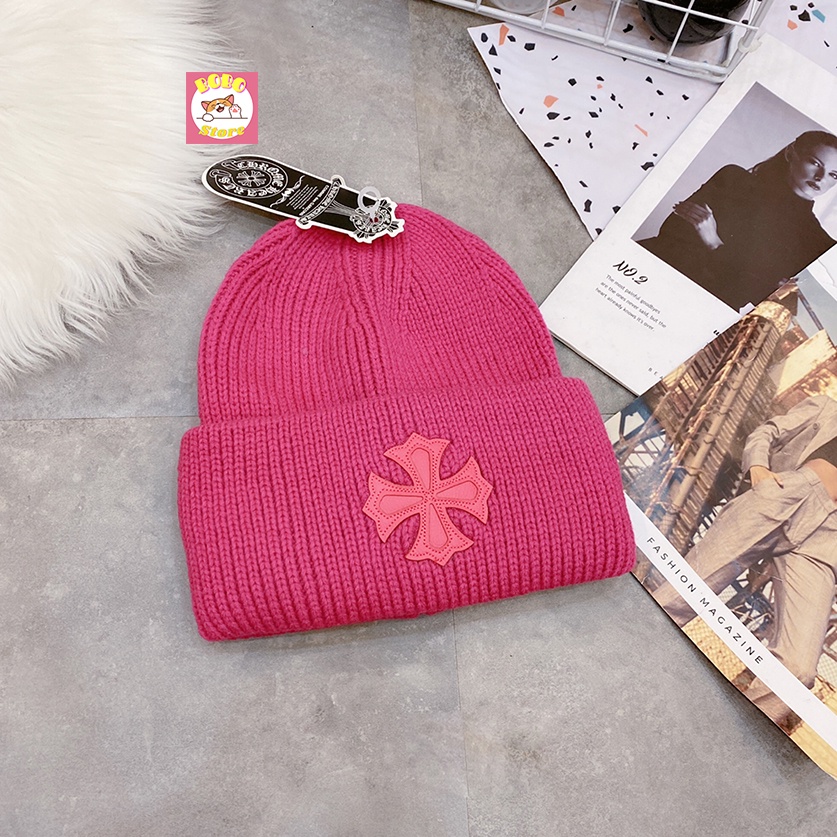Mũ len beanie Unisex nhiều màu logo Chrome of hearts phong cách cá tính