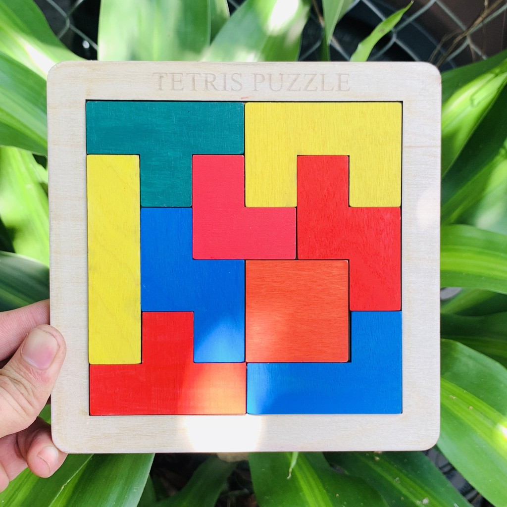 Đồ Chơi Gỗ Trò Chơi Xếp Gạch Tetris Montessori Phiên Bản Màu Sắc Cho Bé Rèn Luyện Sự Khéo Léo Và Tư Duy Logic