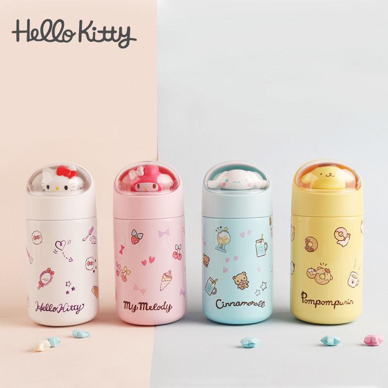 Cốc Giữ Nhiệt miniso Sanrio Hình Búp Bê Cinnamon / Hello Kitty / Melody Dễ Thương Kèm Ống Hút Tiện Dụng