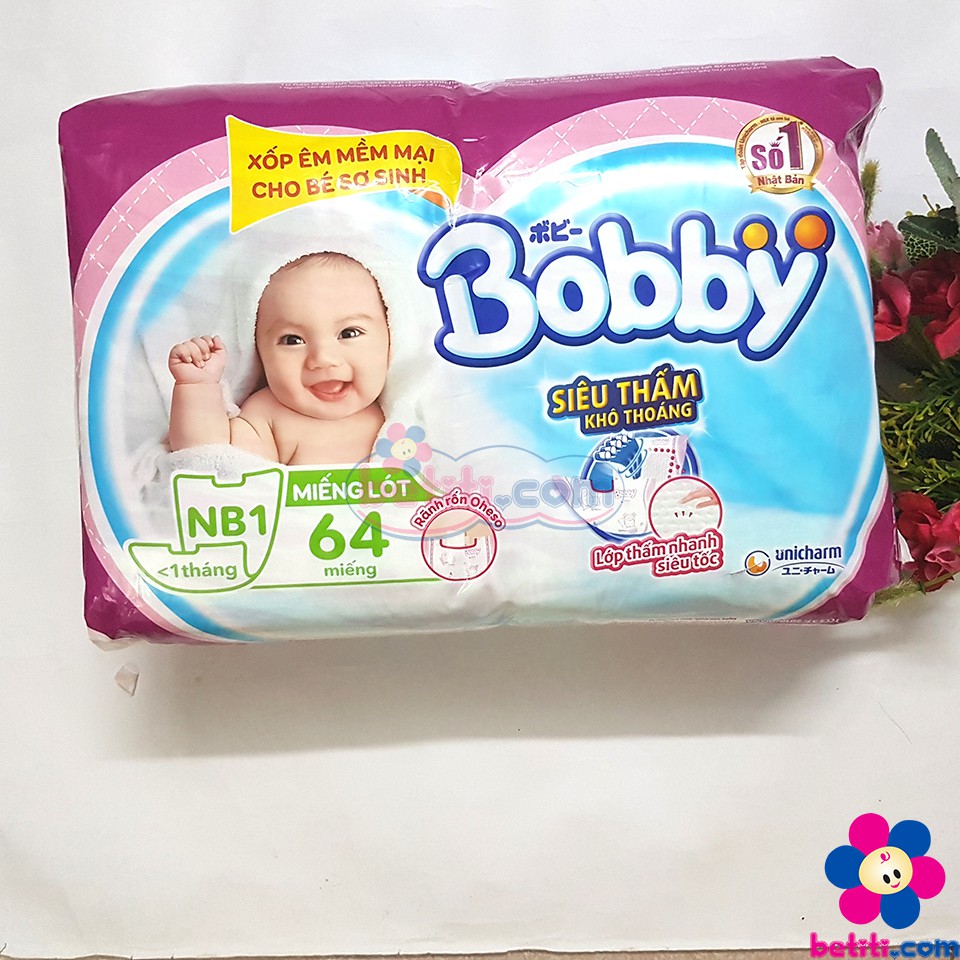 [Mã 155FMCGSALE giảm 7% đơn 500K] Miếng Lót Bobby Newborn 1 (64 miếng)