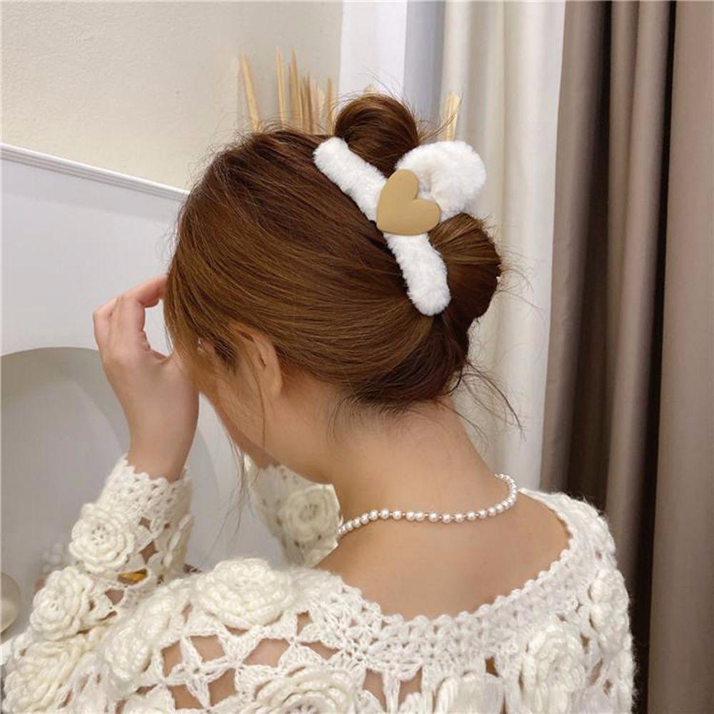 Kẹp Tóc Phối Lông Nhung Phong Cách Vintage Ngọt Ngào Cho Nữ