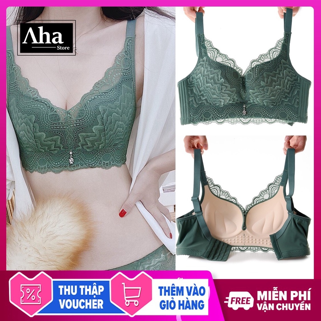 Áo ngực ren bảng lưng to 4 móc AR06 đệm mỏng không gọng ôm trọn vòng một che ngấn mỡ ở lưng [Aha Store]