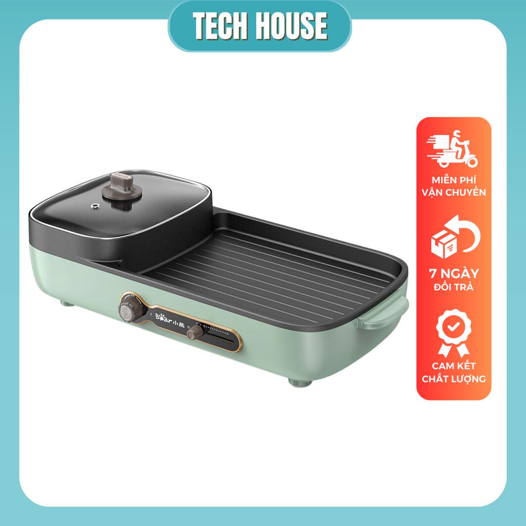 Bếp vừa lẩu vừa nướng 2 trong 1,bếp lẩu điện nướng đa năng BEAR DKL-C15G1 hàng chính hãng
