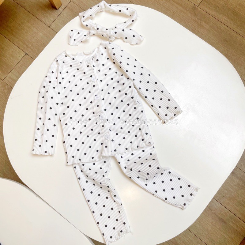 Set quần áo băng đô thun gân (Ảnh thật)