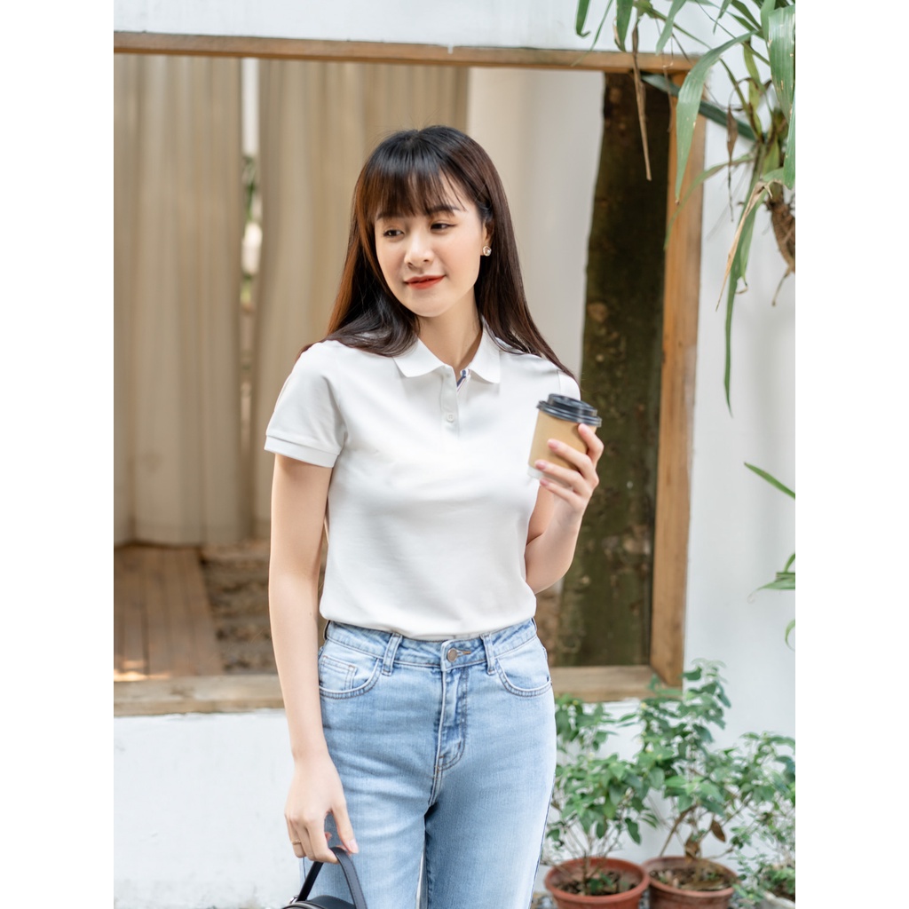 Áo polo nữ YODY vải mắt chim co giãn - APN5194