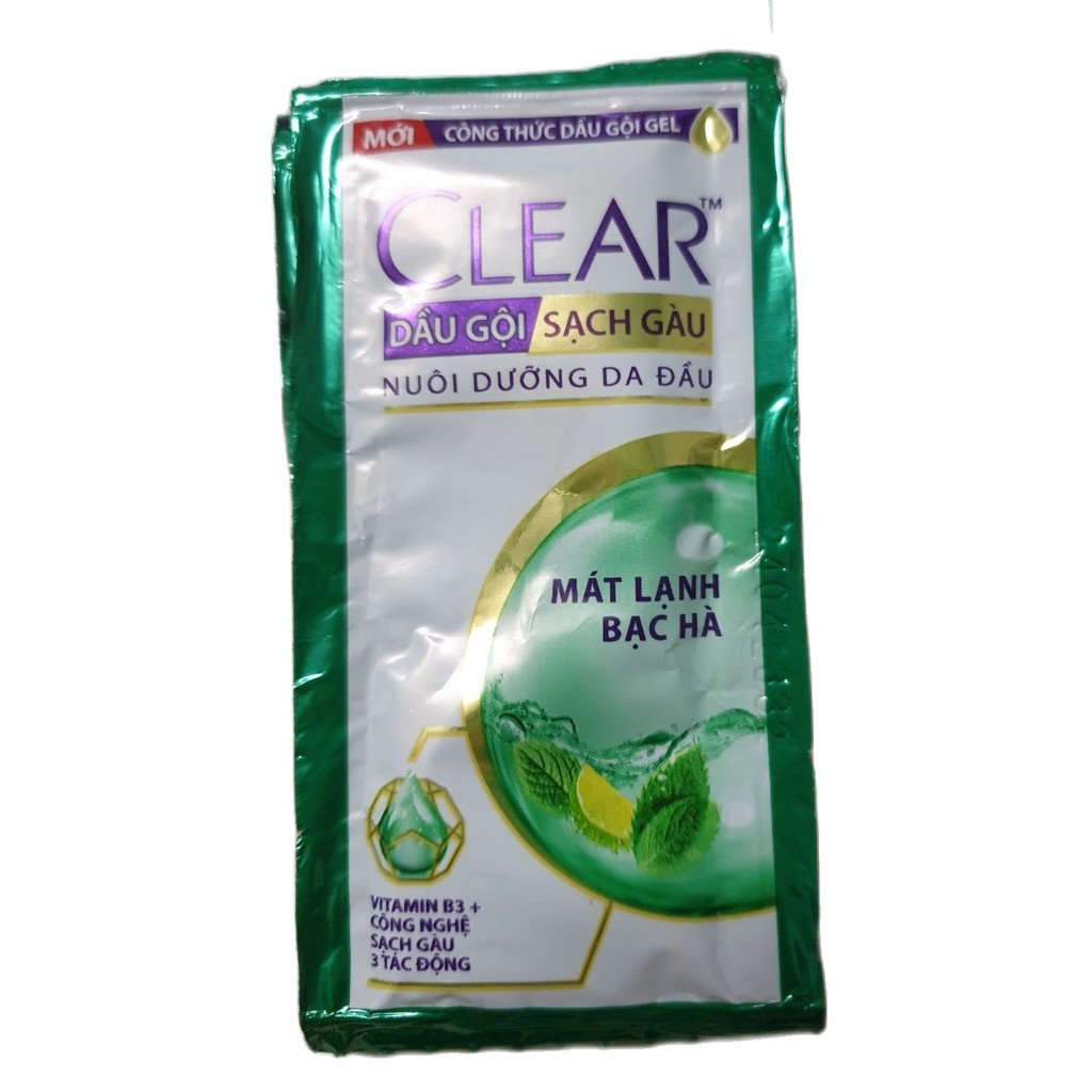 12 gói Dầu Gội Clear hoặc Clear Men Bạc Hà Mát Lạnh ( 6g/gói*12)