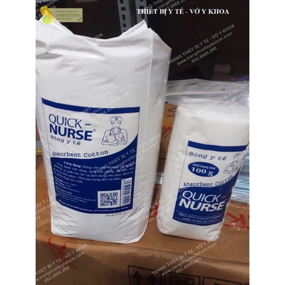 Bông Gòn Y Tế Quick Nurse - Gói 100G