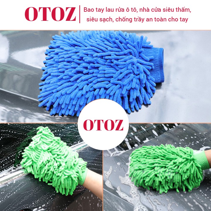 Bao tay lau OTOZ rửa nhà cửa ô tô xe máy siêu sạch, chống trầy an toàn cho tay