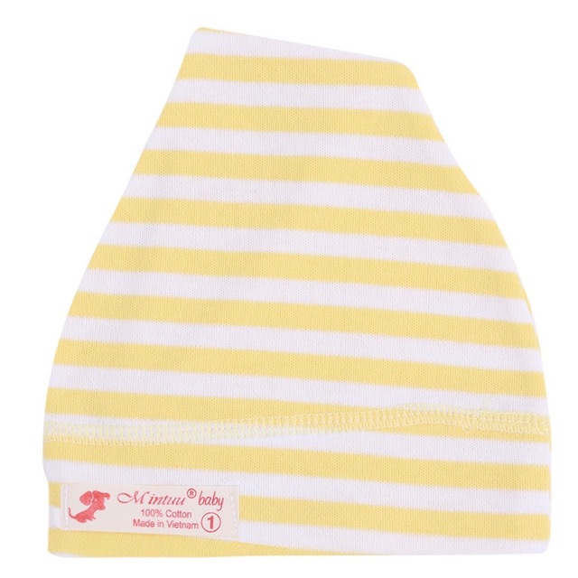 Nón cây thông cột chóp Mintuu cotton 100% co giãn cho bé 0-6m