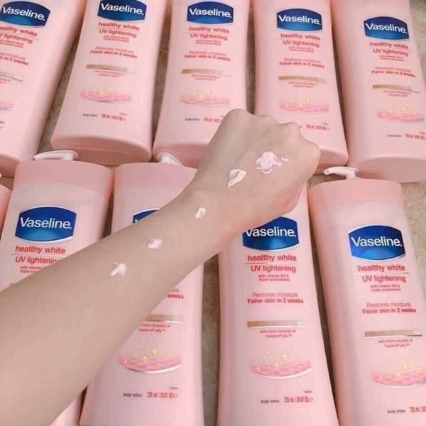 Sữa dưỡng thể Vaseline Healthy White UV Lightening Body Lotion - Màu Hồng 725ml