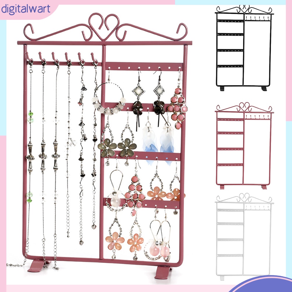 Giá sắt trưng bày trang sức 32 lỗ và 6 móc tiện lợi