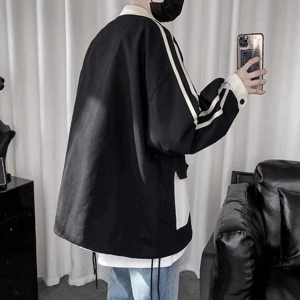 Áo khoác kaki nam viền sọc ko nón có size lớn | BigBuy360 - bigbuy360.vn