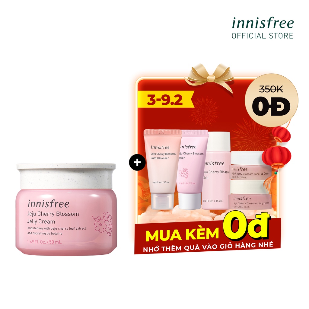 Kem dưỡng ẩm sáng da từ hoa anh đào đảo Jeju innisfree Cherry Blossom Jelly Cream 50ml