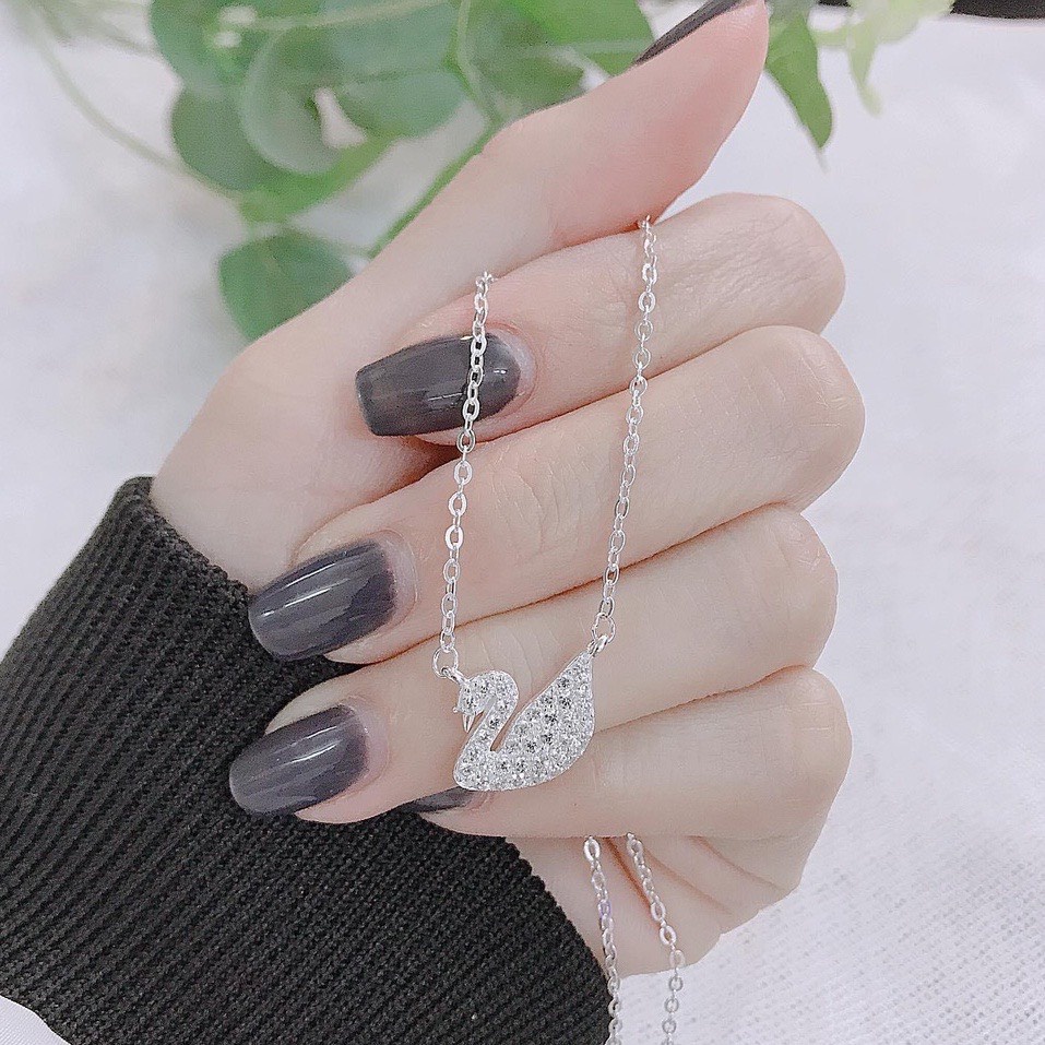 Dây chuyền bạc nữ mẫu thiên nga trắng đính đá lấp lánh bạc 925 cao cấp