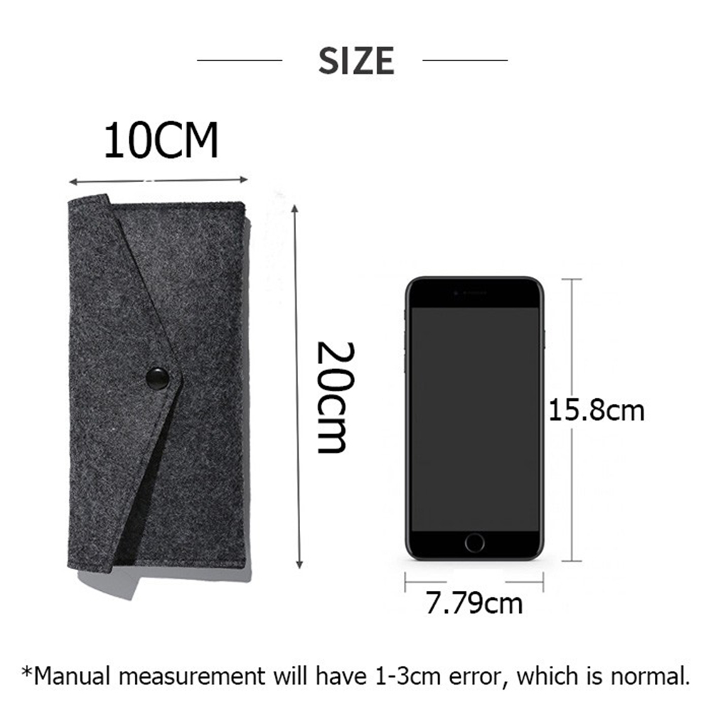 FORBETTER Handmade Portable Phone Case Felt Fabric Card Holder Long Wallet