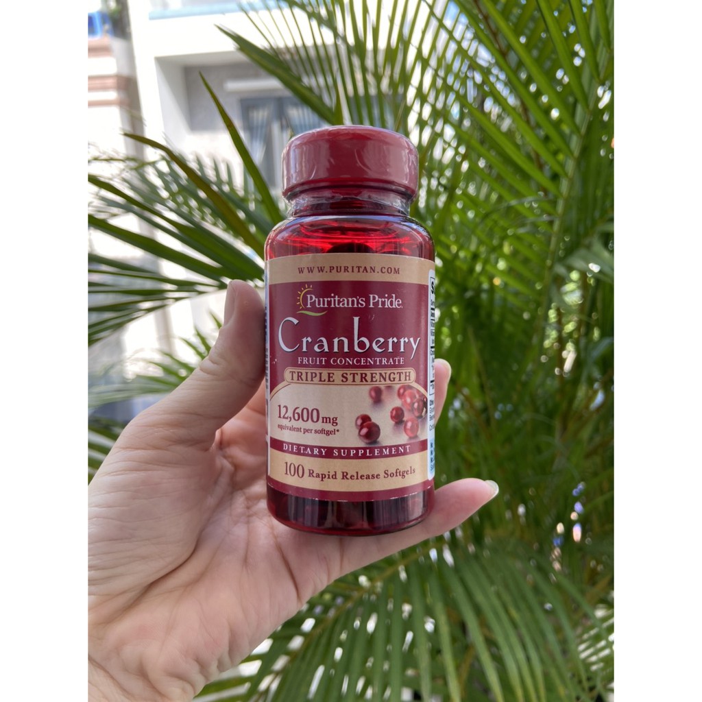 Viên uống giảm viêm đường tiết niệu,giảm tiểu dắt, chống oxy hóa Puritan's Pride Natural Cranberry 100 viên DATE 12/2021