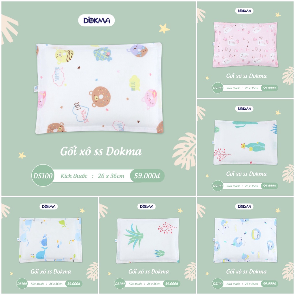 [AFF2PDAY20k giảm 20k đơn từ 99k]Gối xô sơ sinh Dokma cho bé size 26x36