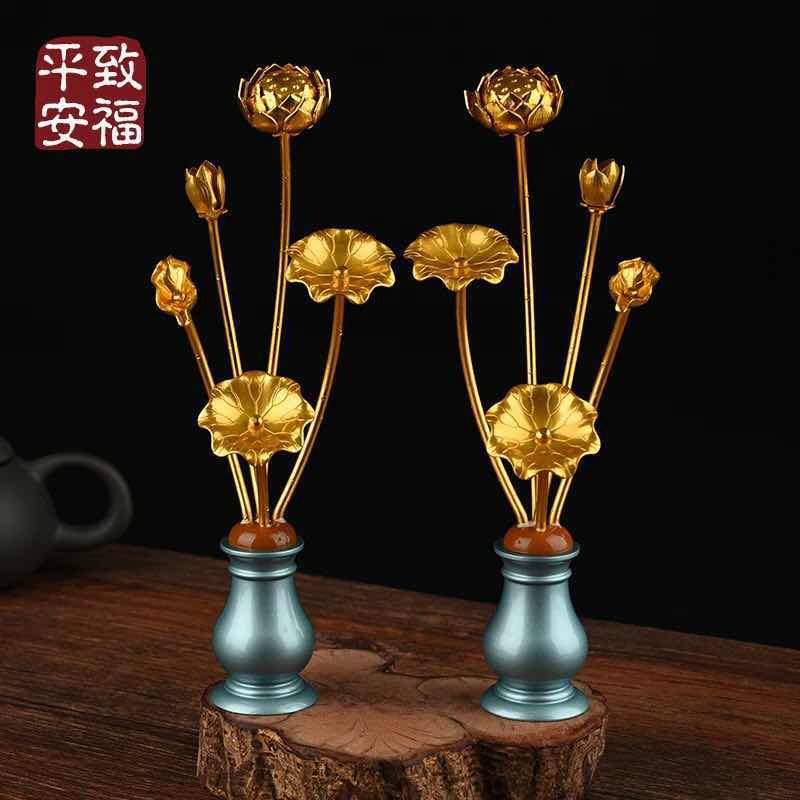 BÌNH HOA SEN HỢP KIM VÀNG