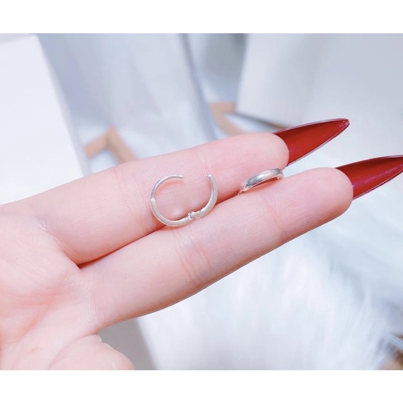 Bông tai Bạc, Vòng tàu trơn size nhỏ đủ cỡ Bóng Loáng đầy cá tính  Mainomi Shop Bạc Xinh