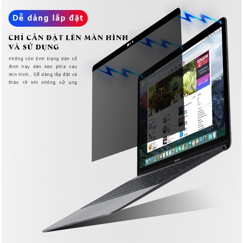 Tấm chống nhìn trộm Macbook Air 13.3 (2012-2017) - Hàng cao cấp - từ tính tự dính