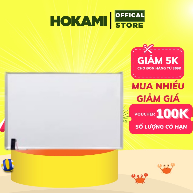 Bảng từ trắng Hàn Quốc có tặng bút, bông lau nam châm và nam châm - HOKAMI STORE