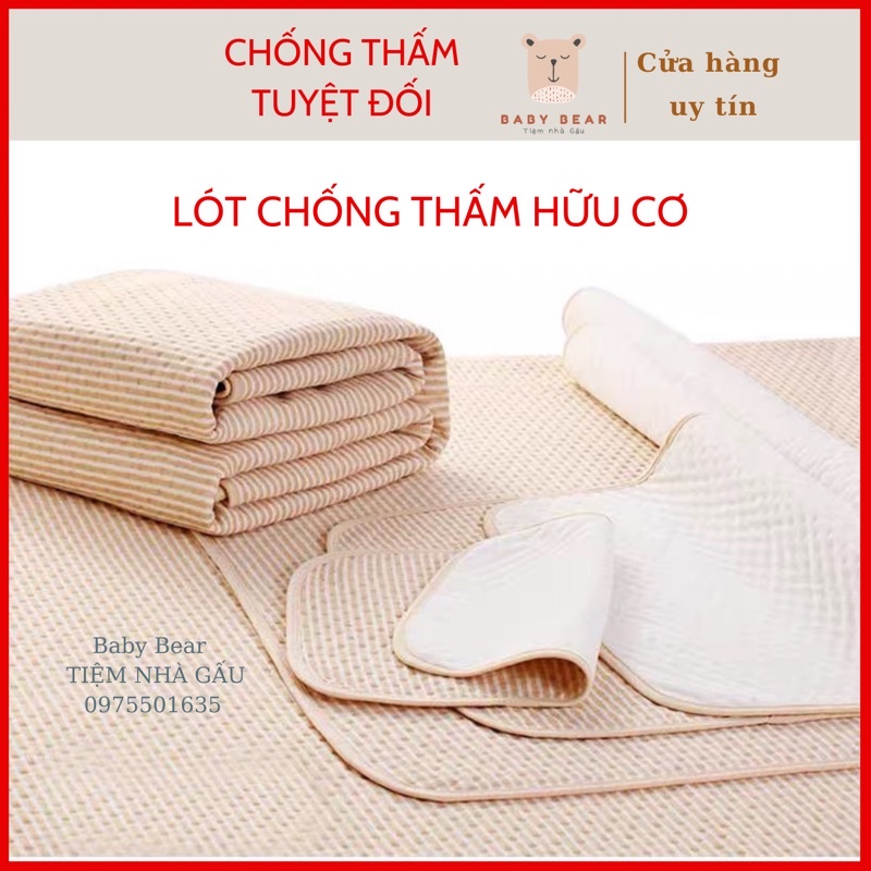 Lót chống thấm cho bé ORGANIC 80 x100cm, 60x100cm, 50x70cm, 30x45cm 100% COTTON HỮU CƠ TỰ NHIÊN