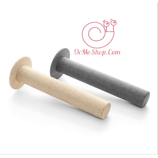 Kệ trưng bày vòng tay đứng lắp ráp đen/bố vàng