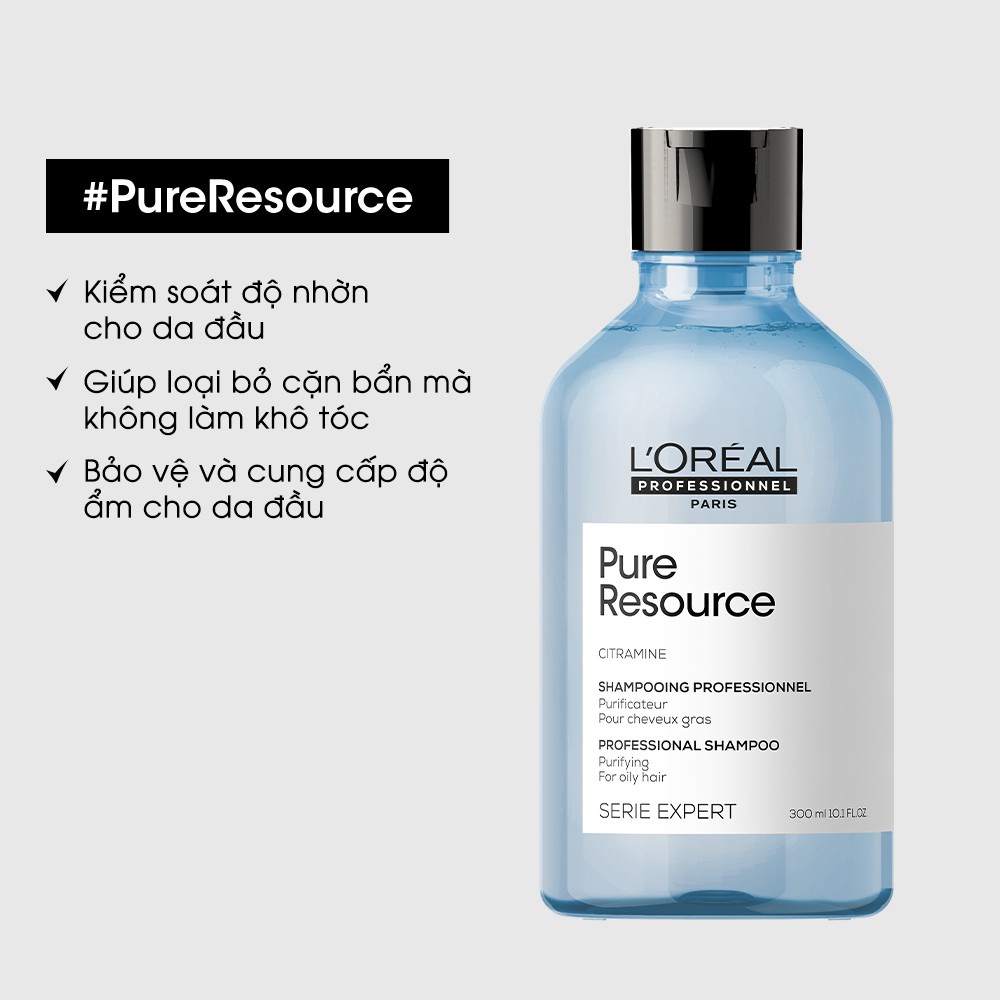 Dầu Gội Cân Bằng Dưỡng Chất Và Độ Ẩm Cho Da Đầu Nhờn Serie Expert Pure Resource - Loreal Professionnel