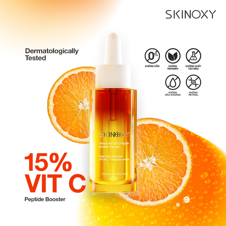 [HÀNG TẶNG KHÔNG BÁN]  TINH CHẤT DƯỠNG DA SÁNG DA VÀ MỜ THÂM SKINOXY ADVANCED VIT C PEPTIDE BOOSTER SERUM – 9ml