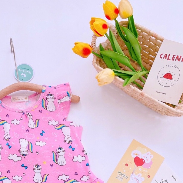 Bộ Bé Gái Quần Ngố Thun Bozip Mát Mịn Siêu Cưng