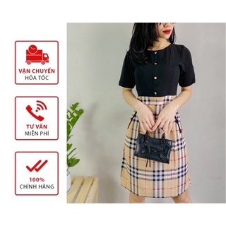 Váy kẻ dáng a phù hợp công sở, dạo phố đủ size
