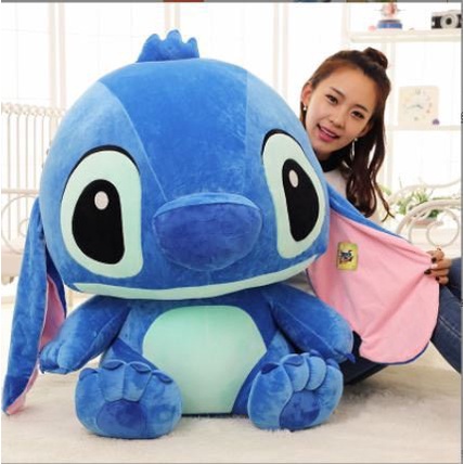 Gấu Bông Stitch Màu Xanh , Thú Nhồi Bông Dozemon Pikachu Size 60Cm-80Cm -1M