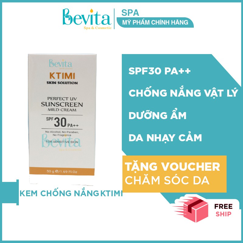 Kem chống nắng Ktimi Perfect UV Sunscreen Mild Cream SPF30 PA++ 50ml - Bevita