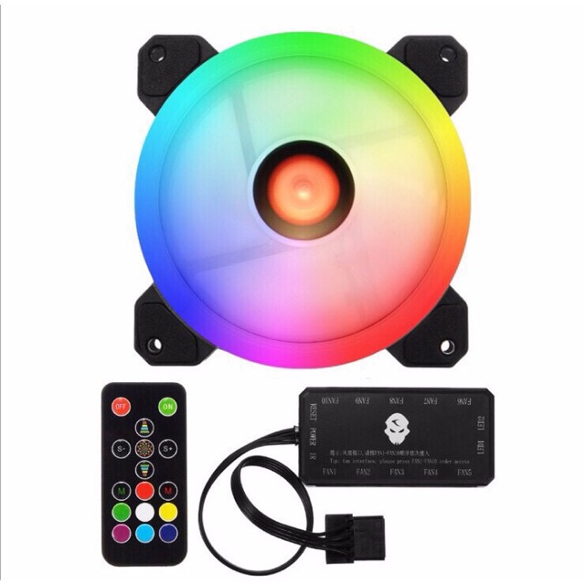 [Mã 155ELSALE giảm 7% đơn 300K] Bộ quạt tản nhiệt coolmoonled RGB 16 triệu màu ( bộ 5 fan+hub+remote) DC3387