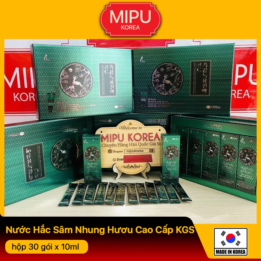 Nước Hắc Sâm Nhung Hươu Cao Cấp KGS hộp 30 gói x 10ml