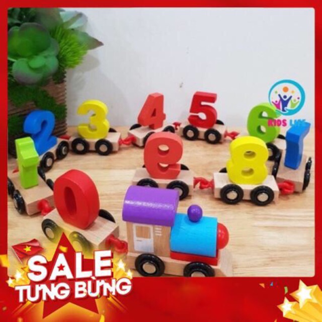 [ Shopee Trợ Giá ] Đồ Chơi Gỗ - Tàu Hỏa Số - Đồ Chơi Giáo Dục