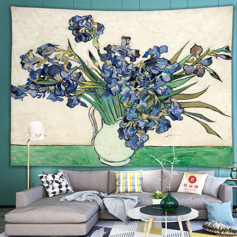 Thảm Treo Tường Họa Tiết Tranh Sơn Dầu Van Gogh Phong Cách Châu Âu