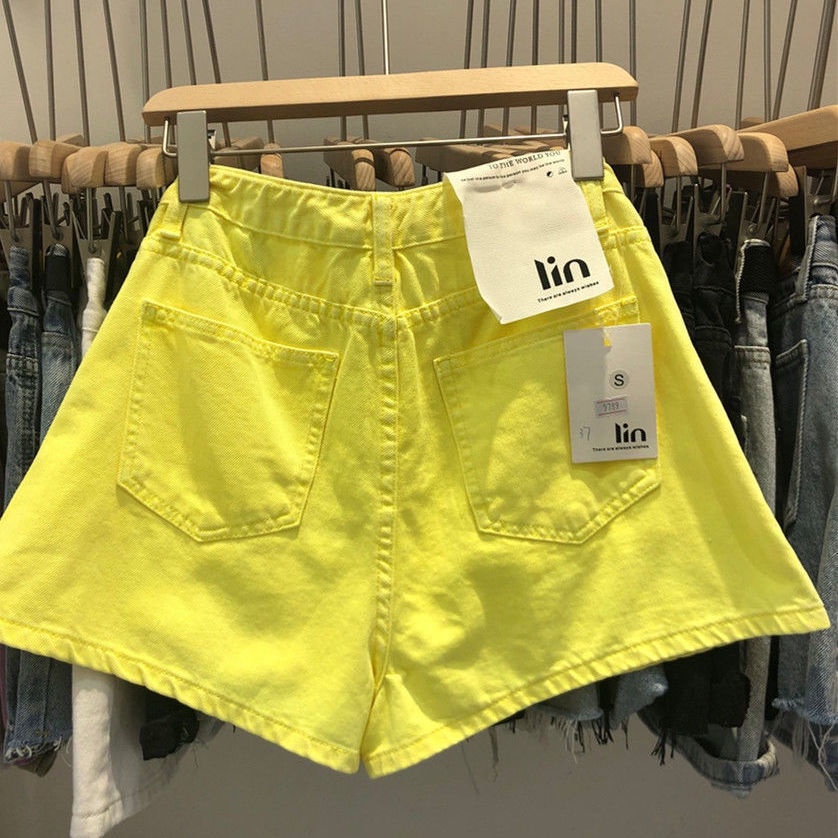 Quần short denim JSC dáng chữ A lưng cao màu kẹo ngọt phong cách Hàn Quốc thời trang mùa hè cho nữ
