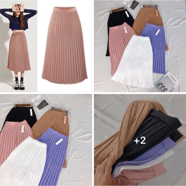 Chân váy dáng dài xếp ly ulzzang, chân váy maxi nữ tính - Colory