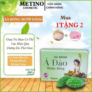 Xà bông a đào xà bông mướp đăng mộc nhan được làm từ mướp đắng và tràm trà - giup giam mụn lưng.