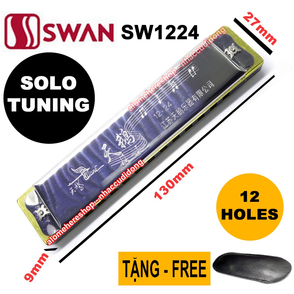 Kèn harmonica Swan 12 lỗ SW1224 Solo Tuning key C