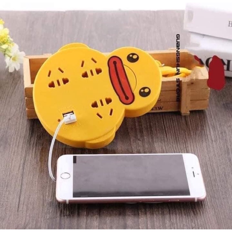 Ổ Điện Đa Năng Hình Vit Màu Vàng Có Ổ Usb