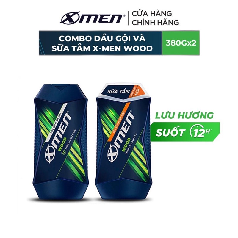 COMBO DẦU GỘI XMEN WOOD 380g + SỮA TẮM XMEN WOOD 380g