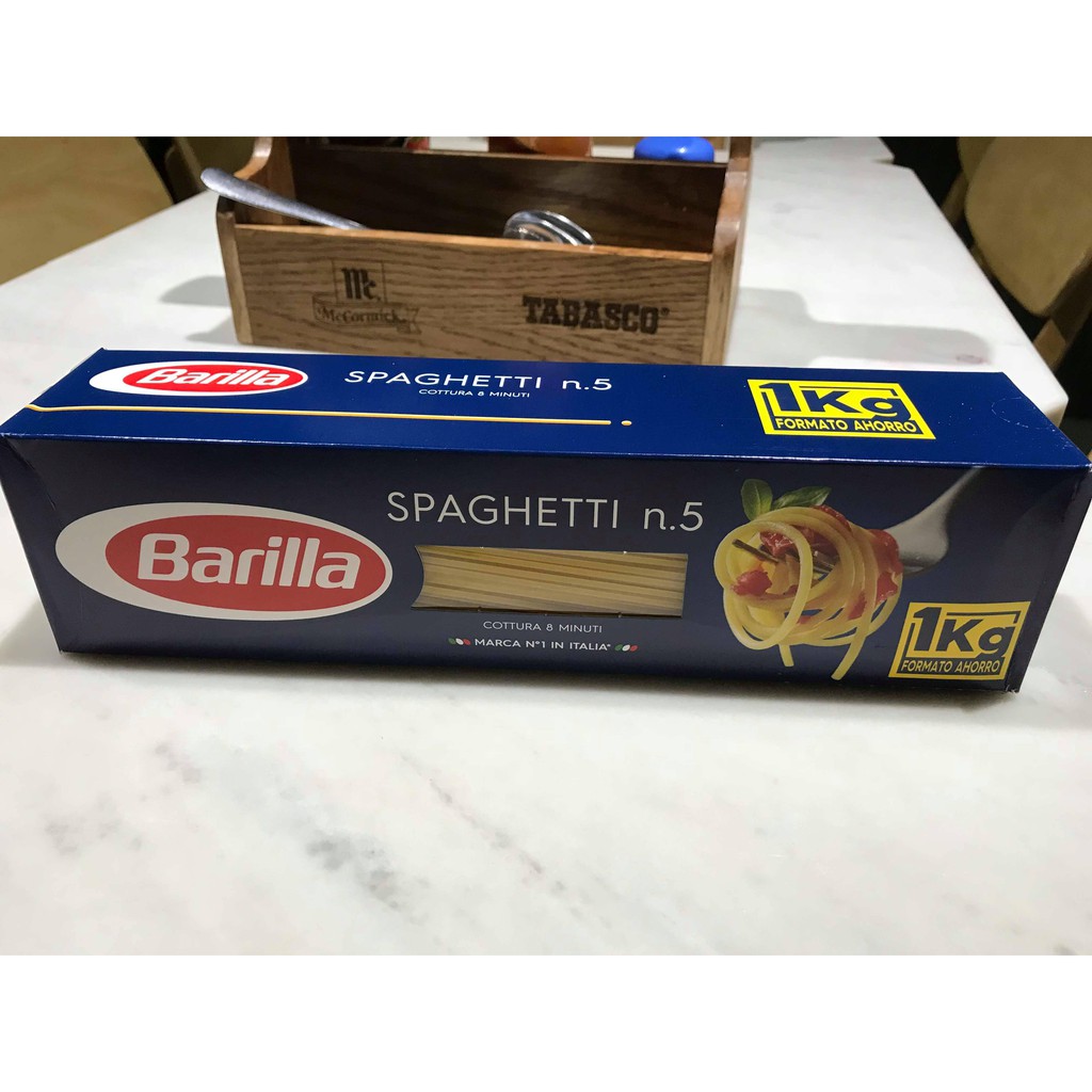Combo 10 hộp Mỳ Barilla pasta sợi hình ống các cỡ số 5 Spaghetti hộp 1 kg
