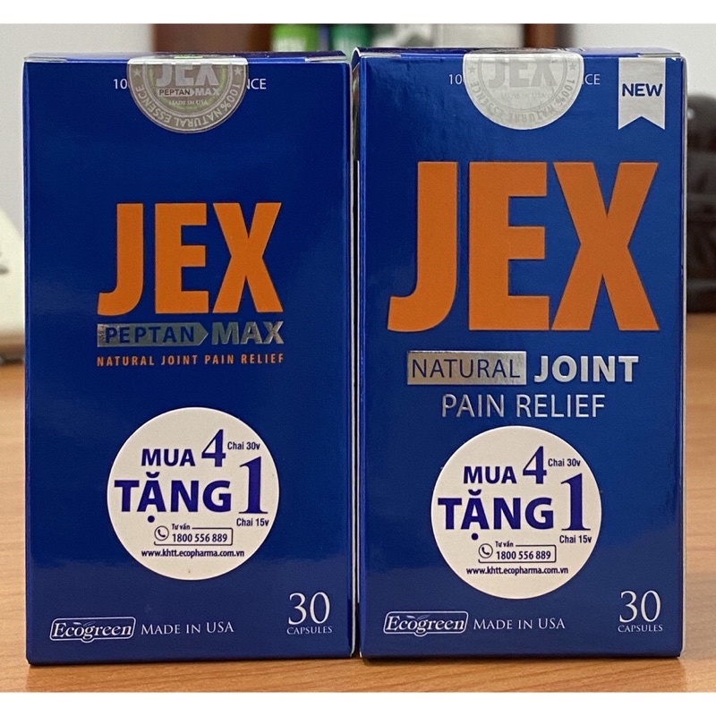 Combo 2 hộp JEX MAX MẪU MỚI -hỗ trợ giảm viem khớp, bổ khớp, tái tạo sụn khớp (jexmax natural joint pain relief mỹ usa